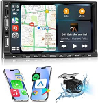 NHOPEEW 2 DIN autoraadio traadita Carplay ja Android autoga - 7-tolline 2 DIN Raio tugi EQ FM roolijuhtimine 16 kasutajaliidesed AUX SD Double USB pordid + tagurduskaamera