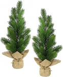 Kunstlik minij&otilde;ulupuu džuudist 2 tk, 38 cm dekoratiivne v&auml;ike j&otilde;ulupuu, j&otilde;ulupuu, kunstlik kuusk, dekoratiivne puu, okaspuud, X'Mas j&otilde;ulukaunistus, advendikaunistus