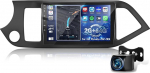 Androidi autoraadio KIA Picanto 2012-2016, 2GB + 64GB 9-tolline puutetundlik raadio EQ DSP-ga, traadita CarPlay & Android Car, WiFi, Bluetooth, GPS navigatsioon, roolijuhtimine + tagurduskaamera