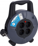 Electraline 49079 Kaablirull H05VV-F 3G1.5 10 m kaabel - IP20 siseruumides / kaablirull 4 Schuko pistikupesaga / kaablikarp koos pikenduskaabliga / kaablirull v&auml;ntega, 10 m