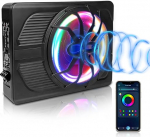 WODHMIEY s&otilde;iduki aktiivne subwoofer, 10-tolline aktiivne subwoofer istme all, Ultra Thin 800 W 2,5 Ohm, koos kontrolleriga s&otilde;iduki helis&uuml;steemi jaoks, kompaktne subwoofer s&otilde;iduki helis&uuml;steemi jaoks, mitmev&auml;rviline