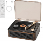 Gueray CD-m&auml;ngija k&otilde;laritega HiFi Stereo Sound CD-m&auml;ngija, Vintage CD-m&auml;ngija Bluetooth kodus, Retro CD-m&auml;ngija FM-raadio ja kaugjuhtimispuldiga, toetab USB/AUX/Type-C taasesitust (Wood)