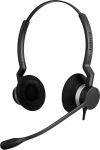 Jabra BIZ&trade; 2300 USB Duo juhtmega k&otilde;rvaklapid, millel on juhtmel nupp ja helitugevuse reguleerimine.