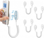 4-pack magnetiline puldihoidja koos vedru trossidega - turvaline hoidja puldi ja v&auml;ikeste esemete jaoks, seinale kinnitatav liimiga, kadumisvastane (valge 43 tolli, 4 tk)