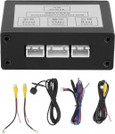 Kaamera l&uuml;liti kaamera konverter eesmine tagantvaate videokanali juhtkast s&otilde;idukitele, millel on monitor ja tagantvaate kaamera