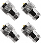 OTOTEC Koaxial-Adapter N-Buchse auf UHF-Stecker PL259 RF f&uuml;r WLAN-Ger&auml;te, Antennen, WLAN-Radios, vergoldete Kontakte, 4 St&uuml;ck
