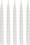 Ebersbacher Kerzenfabrik GmbH Renaissance Taper Candles Twisted White 5 tk Suurus umbes 22 x 250 mm Individuaalselt fooliumisse pakendatuna