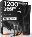 1200 Nailon 6.6 kaablisidemed 150 x 3,5 mm Tihedus 18 kg kaablisidemed kaablitele ja juhtmetele Iselukustuvad elektrikute ja DIY-t&ouml;&ouml;tajate jaoks, libisemisvastaste hammastega Tulekindel soojus ja