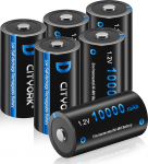 CITYORK 6 Pack 10000mAh 1.2V Ni-MH D Cell laetavad patareid suure mahutavusega Ideaalne igap&auml;evaseks kasutamiseks ja &auml;ritegevuseks koos akukambriga