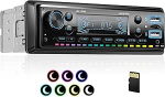 CAMECHO 1 DIN autoraadio, FM Bluetooth raadio koos kaardiga 32G TF, k&auml;ed-vabad s&uuml;steem, taustvalgustus, 2 USB AUX-in, 4 x 45 W, 10 V-14.4 V, must