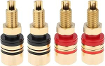4tk 8mm banaanipistiku juhtmestik kullatud pistikut audioseadmete jaoks (must/punane)
