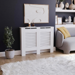 Vida Designs Milton Radiator Cover Modern White Painted MDF Cabinet Medium Height 82cm Width 111cm Depth 19cm