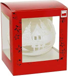 VITBIS j&otilde;ulupuu ornament Matt l&auml;bipaistev talvise maastikuga Strassidega Suur dekoratsioon 15 cm l&auml;bim&otilde;&otilde;duga K&auml;sitsi valmistatud k&auml;sitsi maalitud suupuhutud pall kingiidee