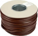 PVC-lamell, paindlik, PVC-Erdungskabelschlauch, Blau, Braun, Gr&uuml;n/Gelb, 100 m Rolle (Braun, 2 mm)