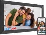 Digital Photo Frame 15.6 Inch Full HD IPS Electronic Photo Frame Large Touchscreen WiFi 20,000 Photos (32GB) Frameo Digital Photo Frame, Sharing Pictures/Music/Videos, Black