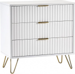 Julian Bowen Murano Chest of Drawers with 3 Drawers, Matt White, One Size