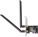 Cudy AC1300 traadita kahesageduslik PCIe WiFi adapter arvutile, 1300Mbps WiFi 5 kiirusega, 5GHz/2.4GHz, 2 eemaldatavat antenni, Windows 11/10 &uuml;hilduv, sisaldab standard ja madala profiiliga kinnitusi, WE1300