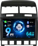 2G + 64G Android 15 autoraadio VW Touareg 7L 2003-2010 9-tolline stereo traadita CarPlay & Android autoga, GPS navigatsioon, DSP, USB, tagumise vaatekaamera tugi, roolijuhtimispuldi juhtimine