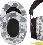 Geekria eriti paksud asendusk&otilde;rvaklapid, mis &uuml;hilduvad HyperX Cloud III/II/Mix/Alpha/Flight/Stinger/Revolver S k&otilde;rvaklappidega, k&otilde;rvapadjad (Camo)
