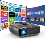 P&auml;evavalgusprojektor 2400ANSI Ultra HD 4K HDR10 p&auml;evane nutiprojektor Tof Autofookusega HDMI eARC/CEC WiFi6 Bluetooth 5.4 40W DB Audio WLAN projektor kodukino m&auml;ngude katuse jaoks