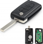 Heart Horse 3 nupuga kaugjuhtimispuldi v&otilde;tme kest koos VA2 433MHz ID46 kiibiga Peugeot 307 CC 308 407 607 Partner Citroen Berlingo Picasso Xsara CE0536 kaugjuhtimispuldi v&otilde;tmega