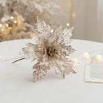 Pakett 6 Paeltest j&otilde;ululilled, kunstlikud lilled j&otilde;uludeks, Glitter kunstlik Poinsettia dekoratiivsed lilled j&otilde;ulupuu, pulmad, kaunistused, &scaron;ampanja jaoks.