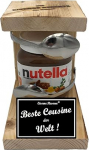 Cousin Nutella Kingitus - Raudne reservlusikas Nutella - Originaalne naljakas kinkekomplekt Nutella armastajatele - Tekst: Beste Cousin der Welt