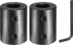 sourcing map Wellenkupplung, 1,9 cm Bohrung, 3,8 cm Au&szlig;endurchmesser, 5,1 cm L&auml;nge, schwarzer, oxidierter Stahl, starre Kupplung mit Sechskantschl&uuml;ssel f&uuml;r 3D-Drucker, Motorrad, 2 St&uuml;ck