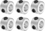 sourcing map 6 Pcs Screw Neck Set 6mm Bore Aluminum Alloy Shaft Collars 12mm OD 8mm Width Axle Boot for Linear Rod Shaft Guide