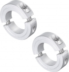 sourcing map 2 x Double Split Clamp Shaft Collar for 1.5" Shank, Two Piece Tension Collar, 1.9" OD, 1/2" Thickness, Aluminum Alloy, Split Collar Clamp