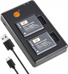 DSTE 2PCS LI-90B LI-92B (2000mAh/3.7V) patarei Ladeseade, mis on &uuml;hilduv Olympus SH-1, SH-50, iHS SH-60, SP-100, SP-100EE, TG-6, TG-1, TG-2, TG-3 jaoks.