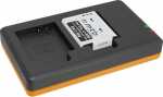 Aku + topeltlaadija (USB) LI-90B LI-92B / Olympus Tough TG Tracker / SH-1, 2... / XZ-2 / TG-1 ... TG-5, TG 6 - sisaldab Micro USB kaablit (2 akut saab laadida samaaegselt)