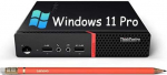 Lenovo ThinkCentre M715Q Mini lauaarvuti, AMD Ryzen 5 Pro 2400, 8 GB RAM, 256 GB SSD, WiFi, Bluetooth, USA QWERTY klaviatuur, Windows 11 Pro (renoveeritud)
