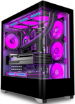 PC CASE ATX 7 PWM ARGB eelinstallitud ventilaator, C-t&uuml;&uuml;pi Mid Tower arvutikarbid t&auml;isvaates kahekordse karastatud klaasiga, Gaming PC korpus, must, P4 ARGB