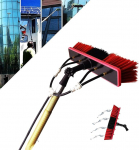 15 m veekandev teleskoopmast klaasist katuse PV-s&uuml;steemi puhastamise seade 3-in-1 pesemisvahend t&ouml;&ouml;riist teleskoopvarraste ja voolikuga pihustiga Patio katuse puhastamise seadmed Teleskooppuhastusseade Teleskooppuhastusseade