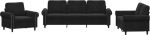 vidaXL Sofa Set 3-Piece Armchair Couch with Cushion Sofa Living Room Sofa with Armrests Couch Set Designer Sofa Seating Furniture Upholstered Furniture Black Velvet