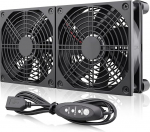 Wathai 2 in 1 USB ventilaator 120 mm topelt 5 V PC ventilaator 3 kiiruse tasemega, 240 mm arvutiventilaator korpuse ventilaator PS5, PS4, s&uuml;learvuti, TV box, ruuter, juhtimiskapp, koerakast, terraarium