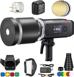 Godox AD600BM II 2025 Godox AD600BM Bowens Mount 600Ws GN87 HSS v&auml;litingimustes v&auml;lklambi strobo, 1/8000s HSS Speedlite Monolight 40W reguleeritav valgus koos 32 x 32-tollise softboxiga, standardse reflektoriga, Snoot, Barn