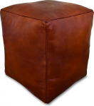 Poufs&Pillows Nelinurkne nahast pouf XL - K&auml;sitsi valmistatud - T&auml;idetud - Ottomani Bean Bag Jalahoob (mesi pruun)