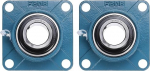 hankekaart UCF-208-24 1-1/2" Bore Self Aligning Chrome Steel Bearing Units 4-Bolt Square Flange Solid Base 2 Pack