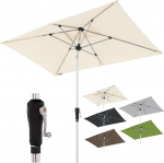 Doppler SL-AZ Alumiiniumist p&auml;ikesevari 220 x 140 cm Ristk&uuml;likukujuline v&auml;ntne vihmavari Moodne disain Tugev UV-kaitse 220 x 140 cm, naturaalvalge