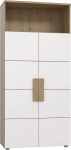 FORTE Arkina 2-ukseline riiulimbris, puukomposiit Artisan Tamm + valge, 90,1 x 197 x 41,3 cm
