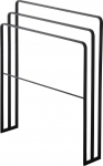 Yamazaki 4980 TOWER Vannitoa r&auml;tikuhoidja kolme r&ouml;&ouml;bastega Mustast terasest Minimalistlik 70 x 14 x 81 cm