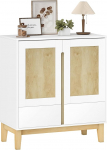 HOMCOM Sideboard, 2 ukse, 2 sahtli ja reguleeritava riiuliga, kummist puidust jalad, p&otilde;hjamaine stiil, s&ouml;&ouml;gi-, k&ouml;&ouml;gi- ja elutoa serviis, 80 x 40 x 86 cm, valge ja tamme v&auml;rvi.