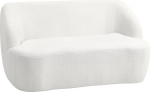 HOMCOM Diivan 2-kohaline 142 cm pilvine diivan polsterdatud diivan koos k&auml;etoega, kumer disain, kaasaegne kahekohaline diivan Viles Look, Lounge diivan ilma raamita elutuppa, kreemvalge v&auml;rviga.