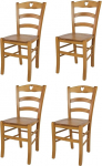t m c s Tommychairs Cuore toolid k&ouml;&ouml;gi ja s&ouml;&ouml;gitoa 4-kohaline komplekt, vastupidav struktuur p&ouml;&ouml;gipuidust, v&auml;rvitud tammepuust ja puidust istmega