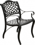 Oakland Living Ornate Traditional Outdoor Cast Aluminium Black Dining Chair Alumiinium