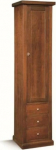 Mar.c.a. Design - Column Display Cabinet Poplar Wood Dark Walnut with 1 Door and 5 Compartments - Living Room Furniture, Arte Povera Made in Italy - Dimensions 45 x 41 x 187 cm