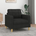 Gecheer Moderner Sessel aus Stoff, schwarz, 78 x 77 x 80 cm, Einzelsofa aus Stoff, moderner Wohnzimmerstuhl, TV-Sessel, Sessel aus Stoff, moderner Sessel, Sessel f&uuml;r Wohnzimmer