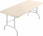 Elastne laudlina Stretchy Spandex laudlina Ristk&uuml;likukujuline lauakaitsja elastse lindiga pestav ja kokkuvolditav aia laudlina v&auml;litingimustes Patio Party Camping laua Champagne 6 ft (183 x